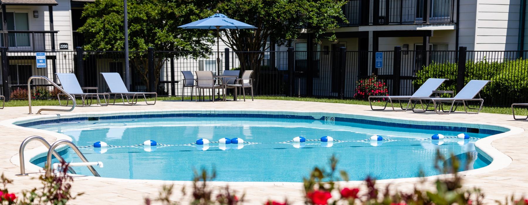 a swimming pool in a backyard